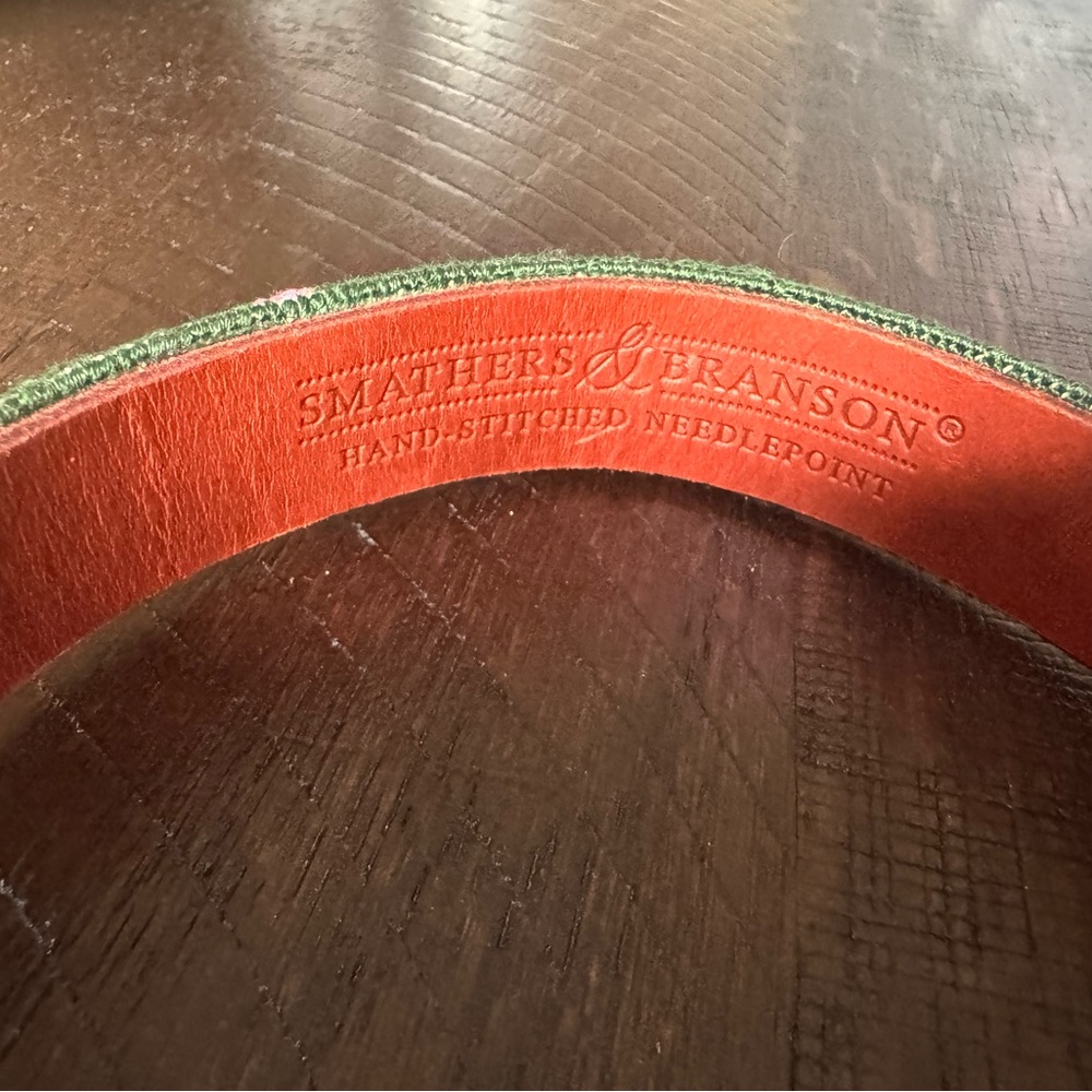Masters Green Needlepoint Belt with Brown Accents - Picture 4 of 5